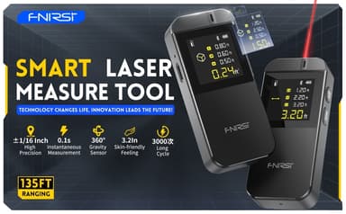 FNIRSI IR40 Laser Avstandsmåler, avstandsmåler for lengde, areal, volum, pythagoras