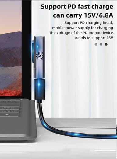 NÖRDIC USB-C ladeadapter for Microsoft Surface 15V 6.8A 102W