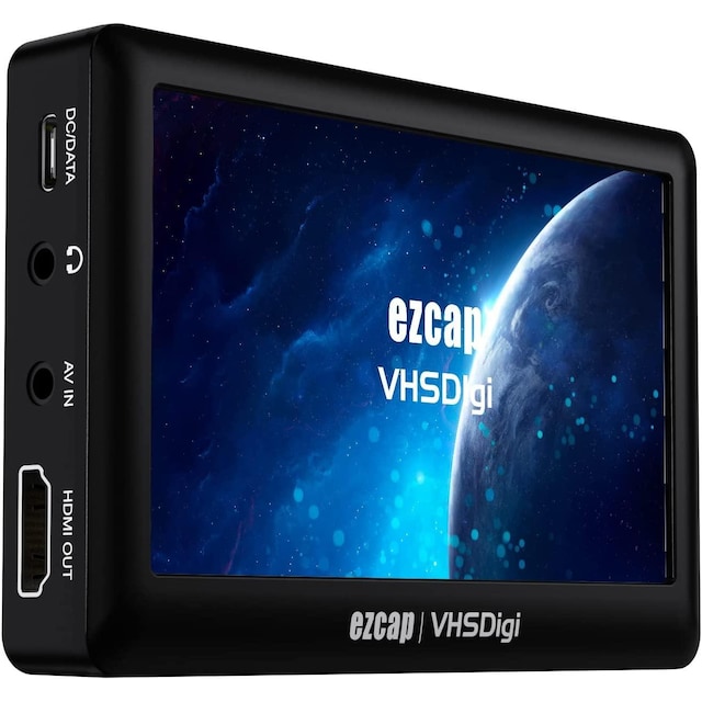 Ezcap Video til Digital Converter, CVBS Video Recorder med LCD-skjerm, Portable Composite CVBS AV Video Recorder Analog til Digital Converter
