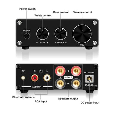 NÖRDIC Bluetooth 5.0 Stereo Audio Amplifier 2x50W Forsterker