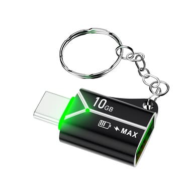 NÖRDIC USB-A OTG hunn til USB C hannadapter USB 3.2 Gen 2 10 Gbps, svart