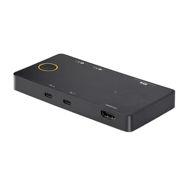 NÖRDIC dokkingstasjon og KVM-svitsj 2 til 1 USB-C til HDMI, 4K60Hz, 2x USB-A, 2x USB-C PD 100W