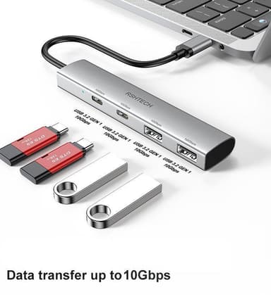 NÖRDIC Gen2 3.2 USB-C 4-porters Hub 10Gbps 20cm kabel 2xUSB-A 2xUSB-C