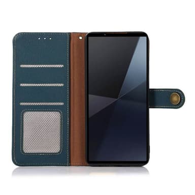 Mobil lommebok 3-korts lær RFID Sony Xperia 10 VI - Grønn