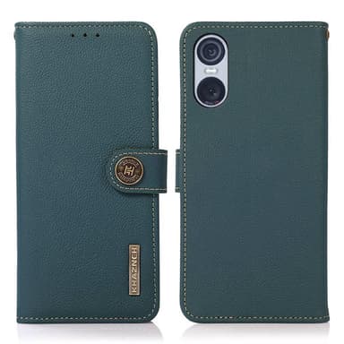 Mobil lommebok 3-korts lær RFID Sony Xperia 10 VI - Grønn