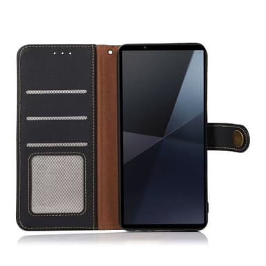 Mobil lommebok 3-korts lær RFID Sony Xperia 10 VI - Sort