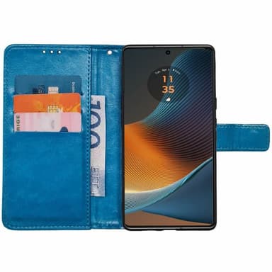 Lommebokdeksel 3-kort Motorola Edge 50 Fusion - Lyseblå