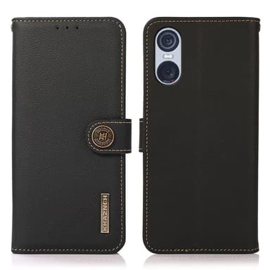 Mobil lommebok 3-korts lær RFID Sony Xperia 10 VI - Sort
