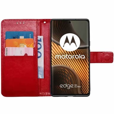 Lommebokdeksel 3-kort Motorola Edge 50 Ultra - Rød