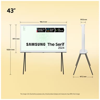 Samsung 43" LS01D The Serif 4K QLED Smart TV (2024, skyhvit)