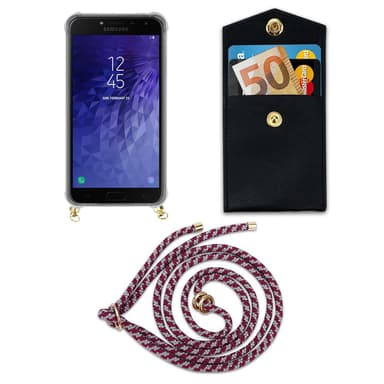 Samsung Galaxy J4 2018 Deksel med Halskjede (rød)