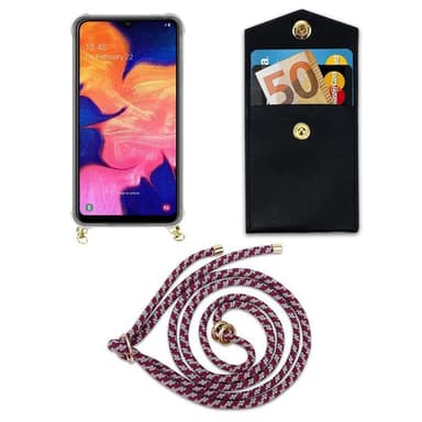 Samsung Galaxy A10 / M10 Deksel med Halskjede (rød)