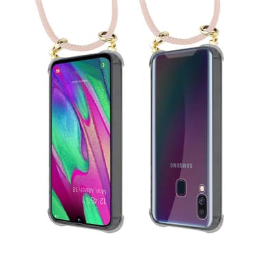 Samsung Galaxy A40 Deksel med Halskjede (rosa)