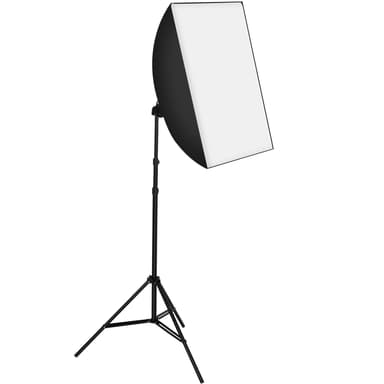 2x Studiolys + softbox , stativ og veske - svart