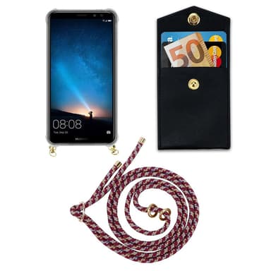 Huawei MATE 10 / NOVA 2i Deksel med Halskjede (rød)