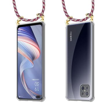 Oppo A92s Deksel med Halskjede (rød)