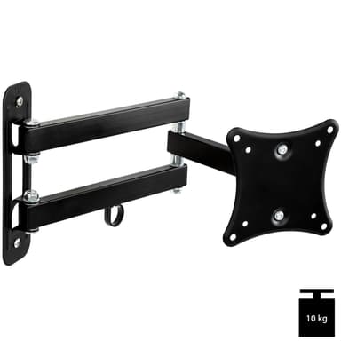 6 TV-veggfeste for 6 tommer (10-24 cm) kan vinkles og vris - svart