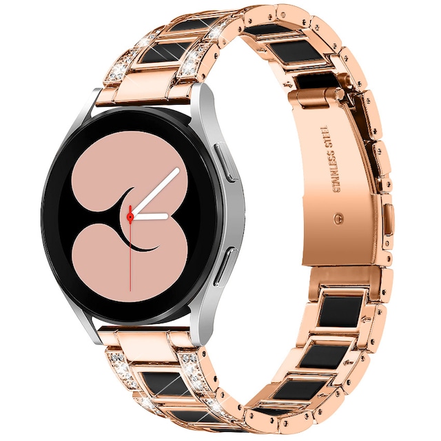 Klokke armbånd Rose gull+svart Samsung Galaxy Watch 20 mm