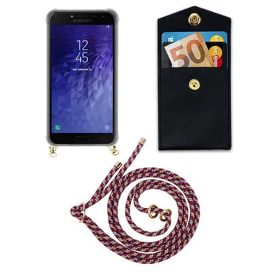 Samsung Galaxy J4 2018 Deksel med Halskjede (rød)