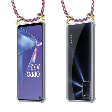 Oppo A92 Deksel med Halskjede (rød)
