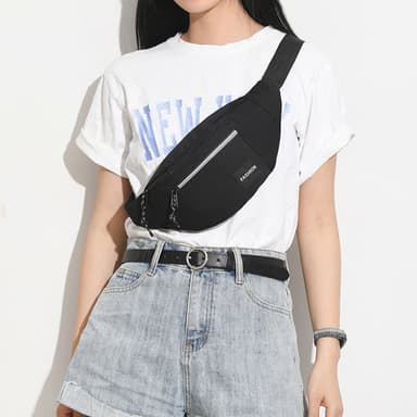 Sprutsikker midjeveske crossbody-veske Sort