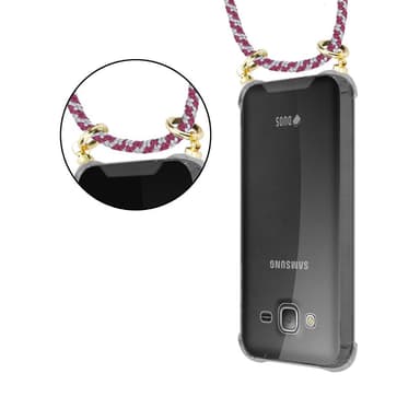 Samsung Galaxy J3 2016 Deksel med Halskjede (rød)