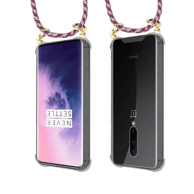 OnePlus 7 PRO Deksel med Halskjede (rød)