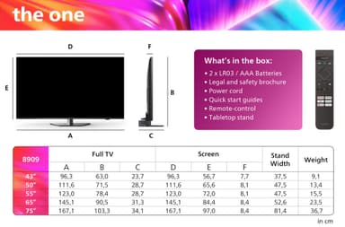 Philips 55” The One PUS8909 4K LED Ambilight TV (2024)