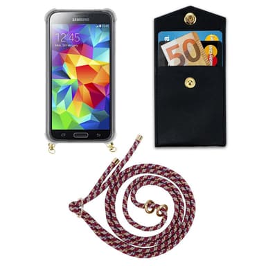 Samsung Galaxy S5 / S5 NEO Deksel med Halskjede (rød)