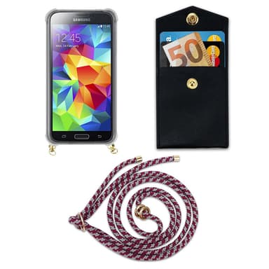 Samsung Galaxy S5 / S5 NEO Deksel med Halskjede (rød)