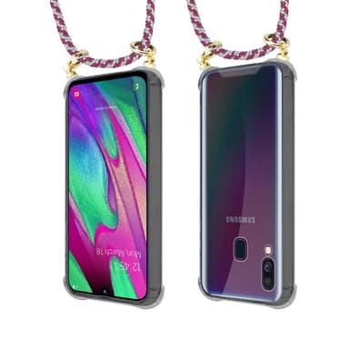 Samsung Galaxy A40 Deksel med Halskjede (rød)