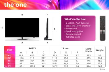 Philips 50" The One 50PUS8909 4K LED Ambilight TV (2024)