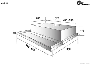 YORKIII60WHL THERMEX HOOD 60CM LUX D