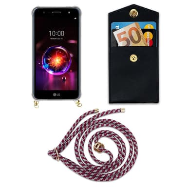 LG X POWER 3 Deksel med Halskjede (rød)