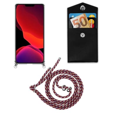 iPhone 12 PRO MAX Deksel med Halskjede (rød)