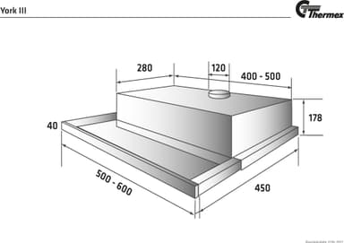 Thermex ventilator YORKIII50LUX integrert