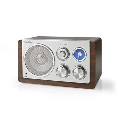 Nedis FM-radio | Bord design | FM | Nettstrøm drevet | Analog | 15 W | IP20 | Brun