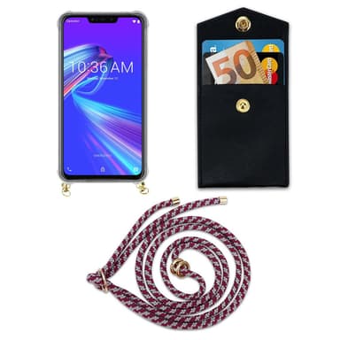 Asus ZenFone MAX M2 Deksel med Halskjede (rød)