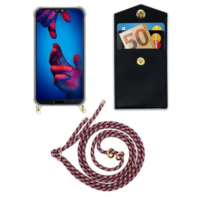 Huawei P20 Deksel med Halskjede (rød)