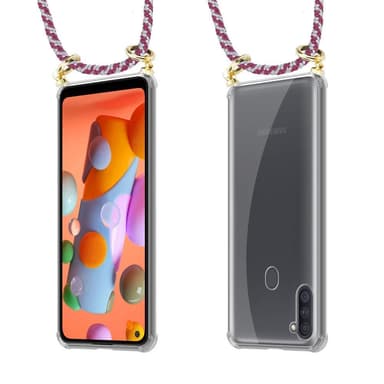 Samsung Galaxy A11 / M11 Deksel med Halskjede (rød)