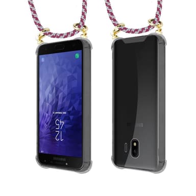 Samsung Galaxy J4 2018 Deksel med Halskjede (rød)