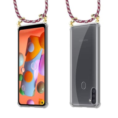 Samsung Galaxy A11 / M11 Deksel med Halskjede (rød)