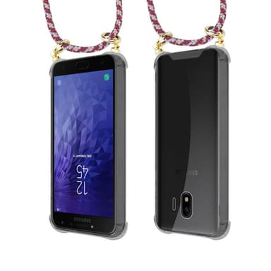 Samsung Galaxy J4 2018 Deksel med Halskjede (rød)