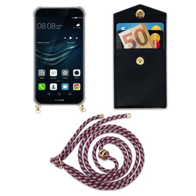 Huawei P9 Deksel med Halskjede (rød)