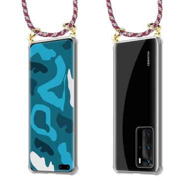 Huawei P40 PRO / P40 PRO+ Deksel med Halskjede (rød)