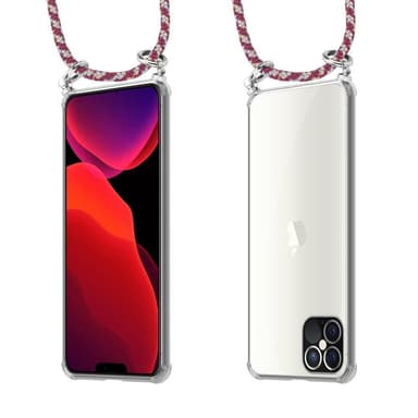 iPhone 12 PRO MAX Deksel med Halskjede (rød)