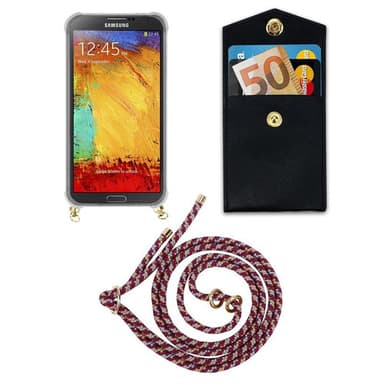 Samsung Galaxy NOTE 3 Deksel med Halskjede (rød)