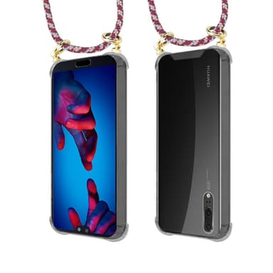 Huawei P20 Deksel med Halskjede (rød)