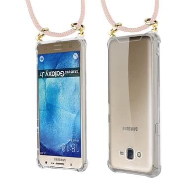 Samsung Galaxy J7 2015 Deksel med Halskjede (rosa)