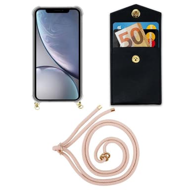iPhone XR Deksel med Halskjede (rosa)